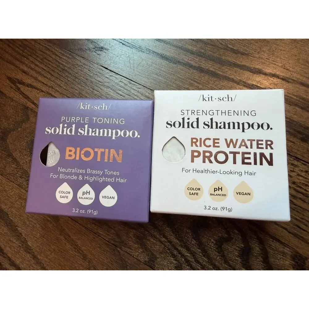 Kitsch Set Of 2 Shampoo Bars Purple & Rice Water Protein NIB NEW